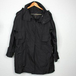 BCBG MAXAZRIA Black Nylon Two Piece Trench Coat sz S